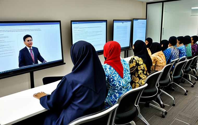 Cybersecurity Training at a Malaysian Office**

"A diverse group of Malaysian office workers, fully clothed in professional attire (baju kurung, batik shirts, business suits), participating in a cybersecurity awareness training session. The scene is a bright, modern office in Kuala Lumpur. A projector displays a slide about phishing scams. Safe for work, appropriate content, professional setting, perfect anatomy, correct proportions, natural pose, well-formed hands, proper finger count, high quality, educational, modest attire."

**